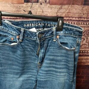 American Eagle Outfitters Women's Blue Straight Leg Jeans